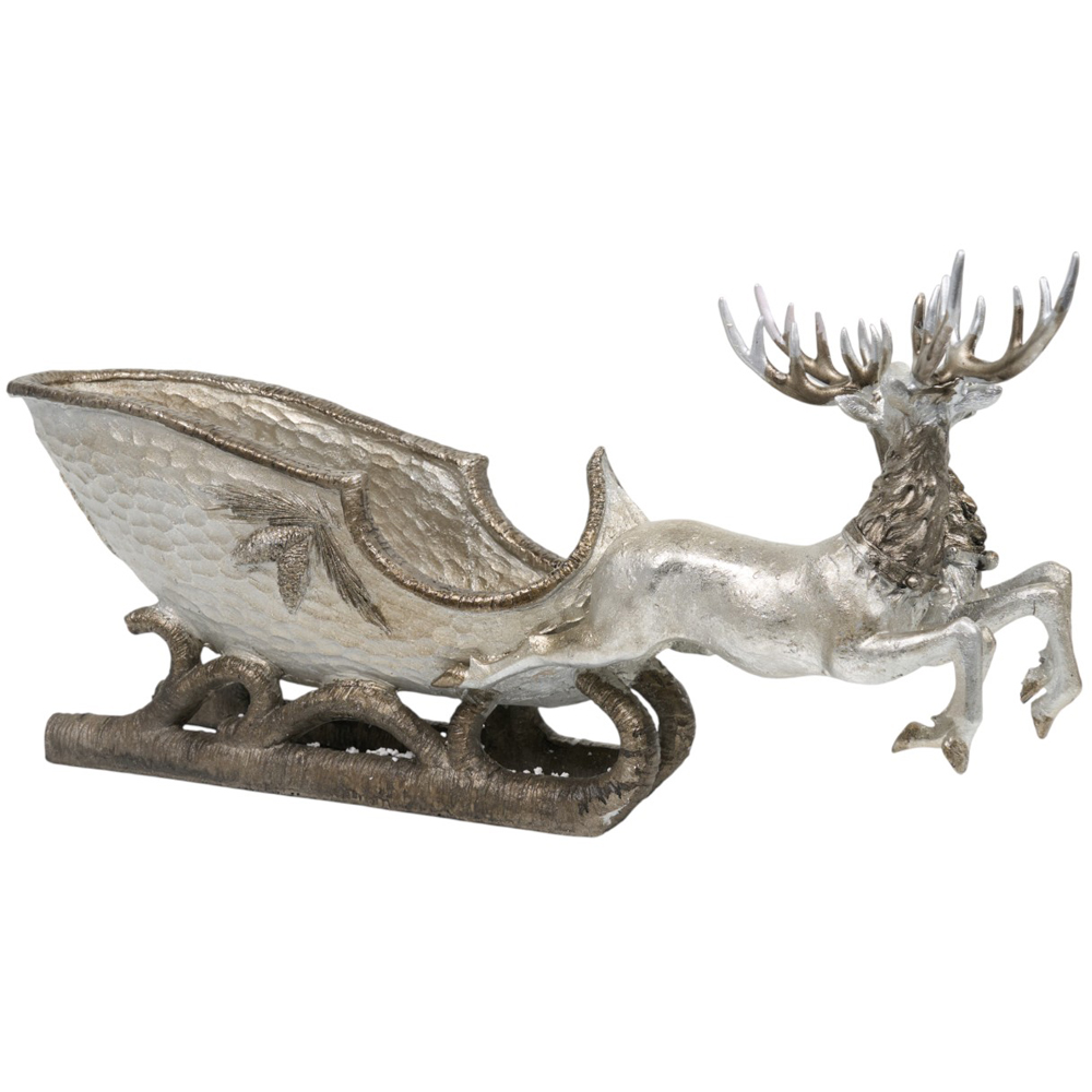 Silver Reindeer Sleigh Image 3