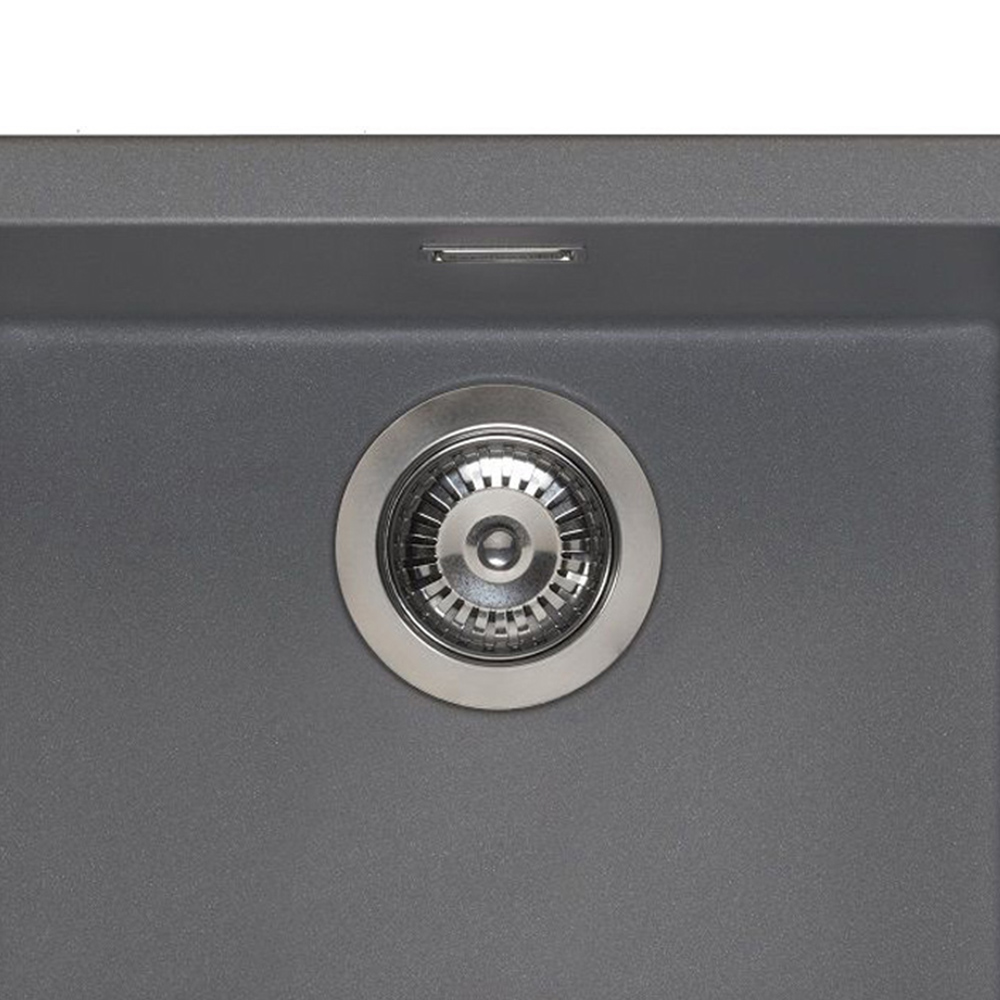 Reginox Amsterdam 40 GS Grey Silvery Single Square Bowl Granite Sink 460 x 460mm Image 2