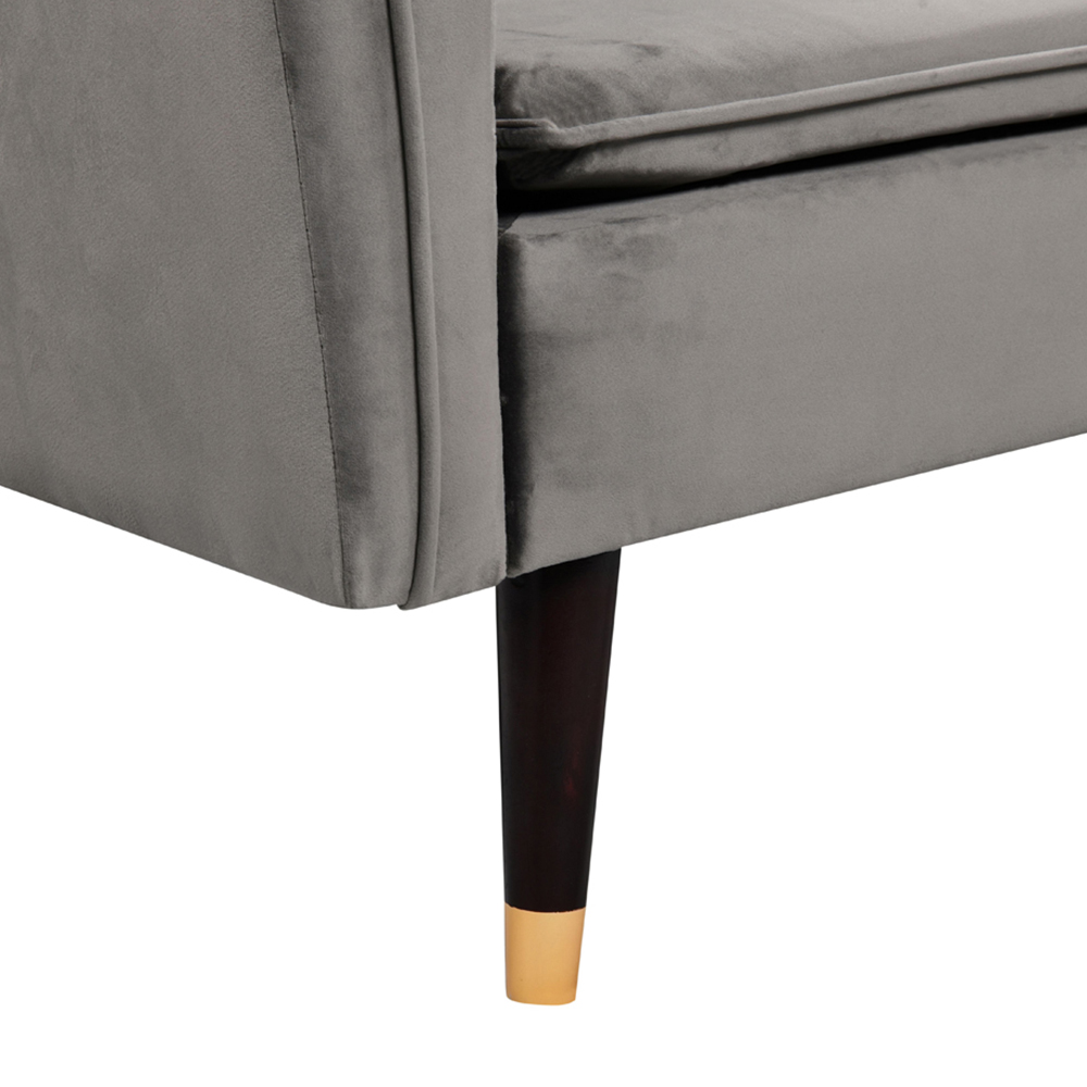 Comfy Living 3 Seater Grey and Gold Plush Velvet Tufted Sofa Bed Image 6