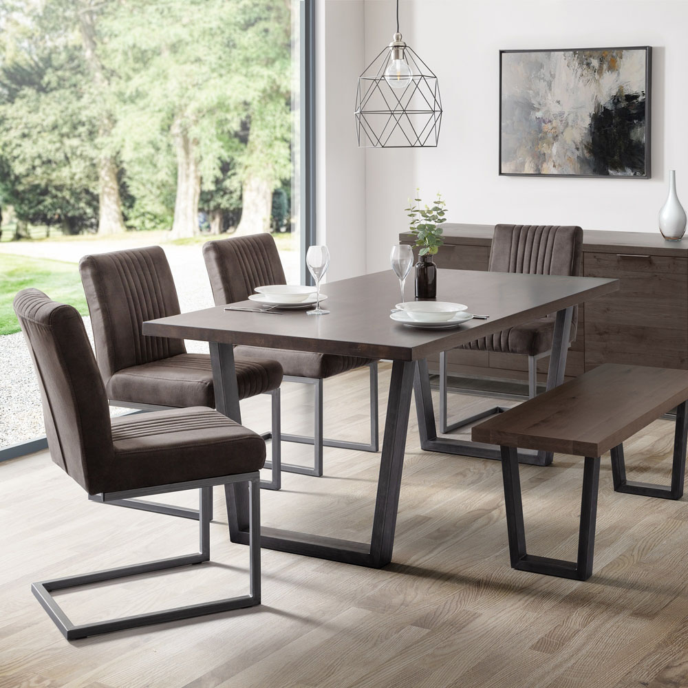 Julian Bowen Brooklyn 6 Seater Dining Table Dark Oak Image 4
