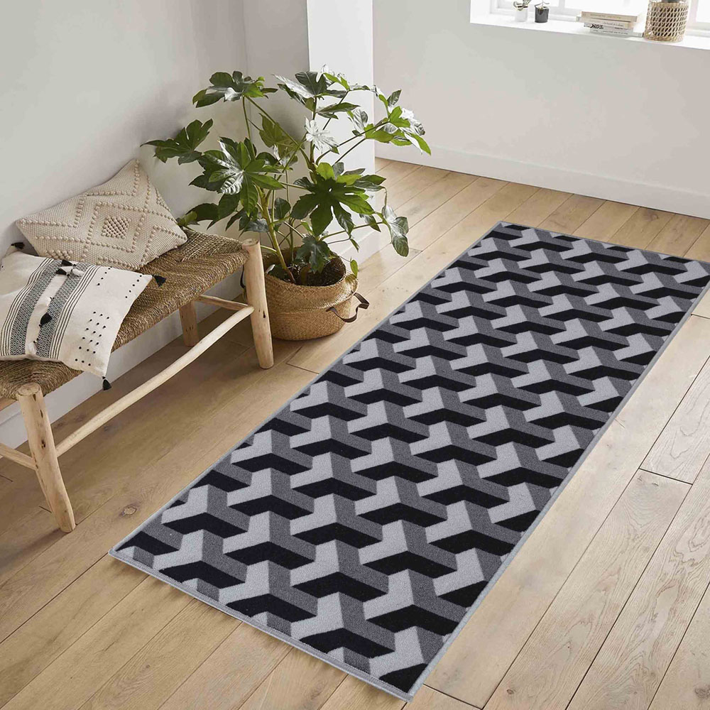 Desire Rugs Havana Grey Chevron Anti Slip Door Mat 160 x 120cm Image 4