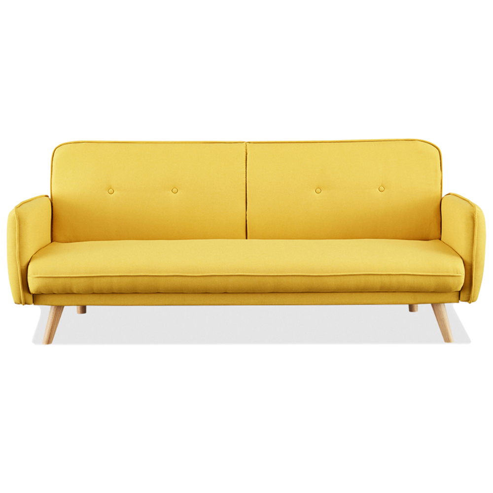 Home Detail Belmont Double Sleeper Mustard Fabric Sofa Bed Image 3