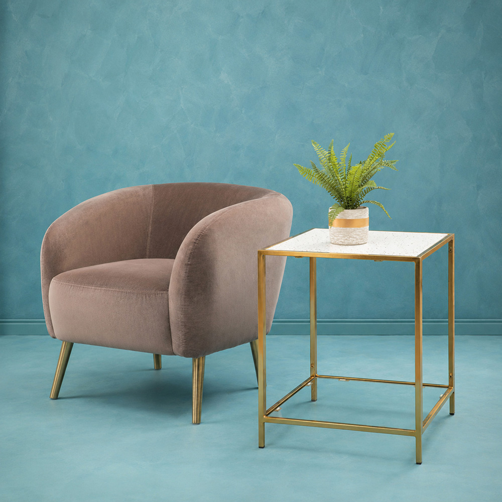 Premier Housewares 2-Tier Glass and Gold Frame Side Table Image 3