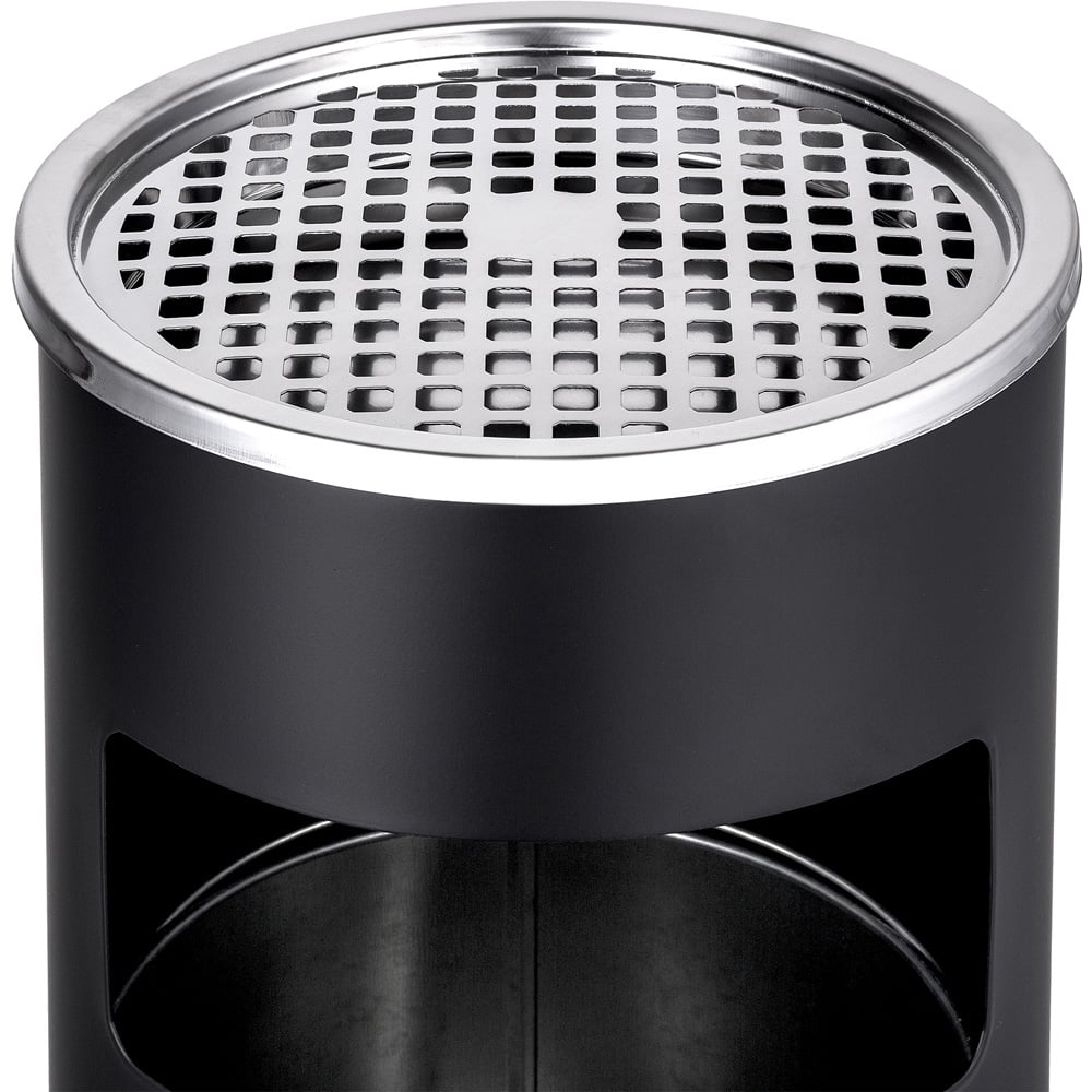 tectake Black Ashtray with Bin Image 4