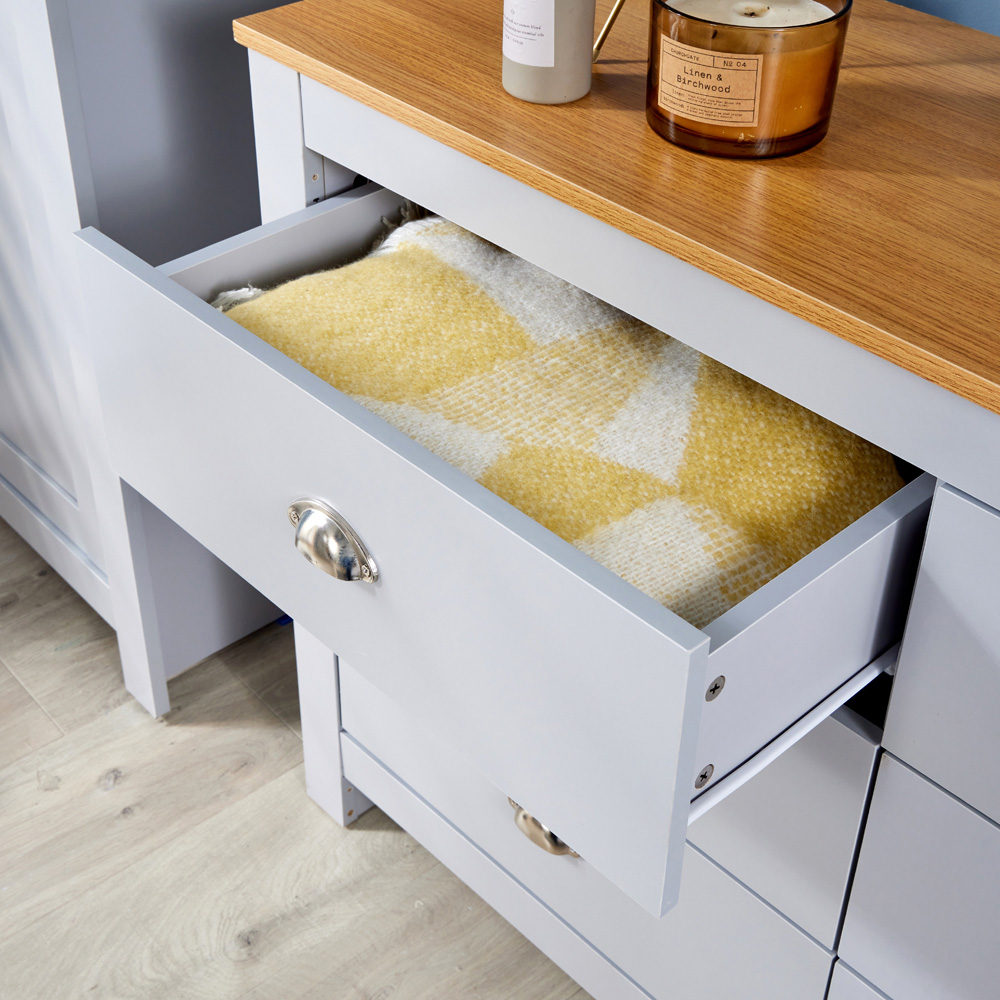 Home Source Camden 6 Drawer Grey Chest of Drawers Image 5