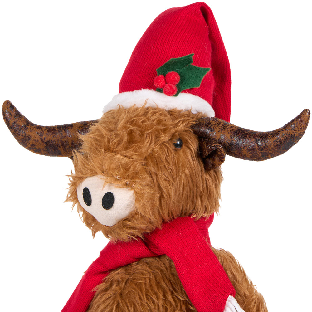 Christmas Highland CowRed and Brown Image 3