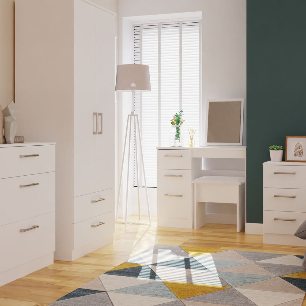 Crowndale Devon 3 Drawer White Dressing Table Image 7