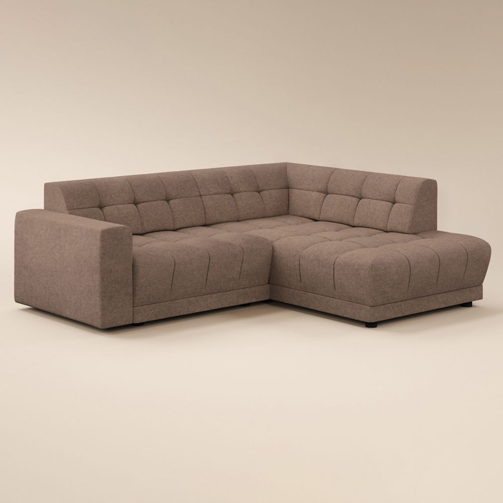 SOLACE+CO Asta Brown 3 Seater Right Corner Sofa Image 2