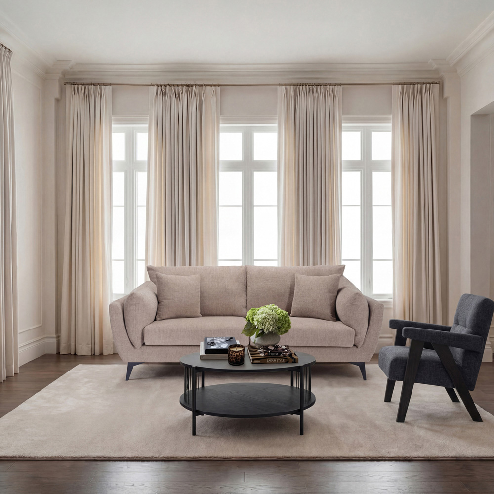 LPD Home Carter Taupe 3 Seater Sofa Image 6