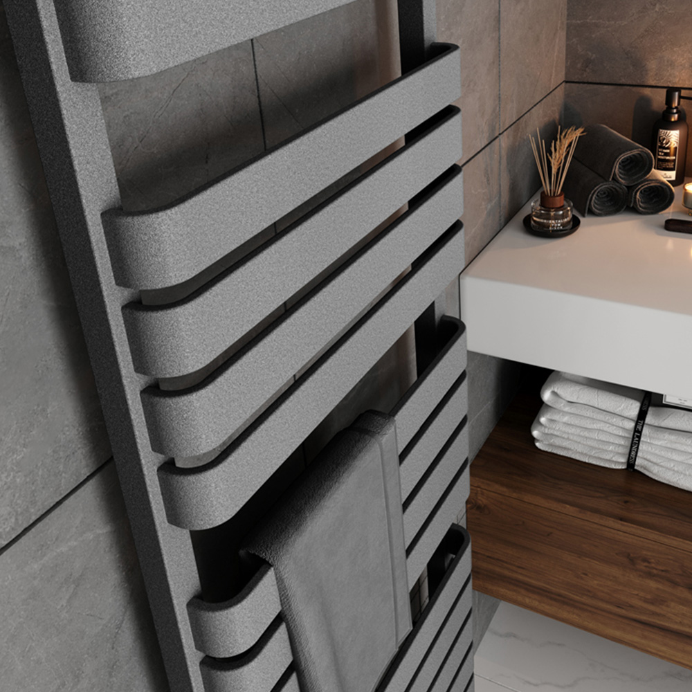 Terma Warp T One Salt n Pepper Electric Towel Rail 1695 x 500mm Image 6