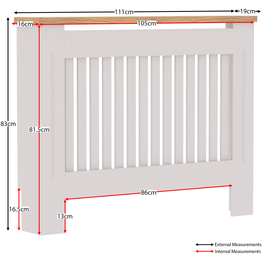 Vida Designs Arlington White Radiator Cover Medium Image 7