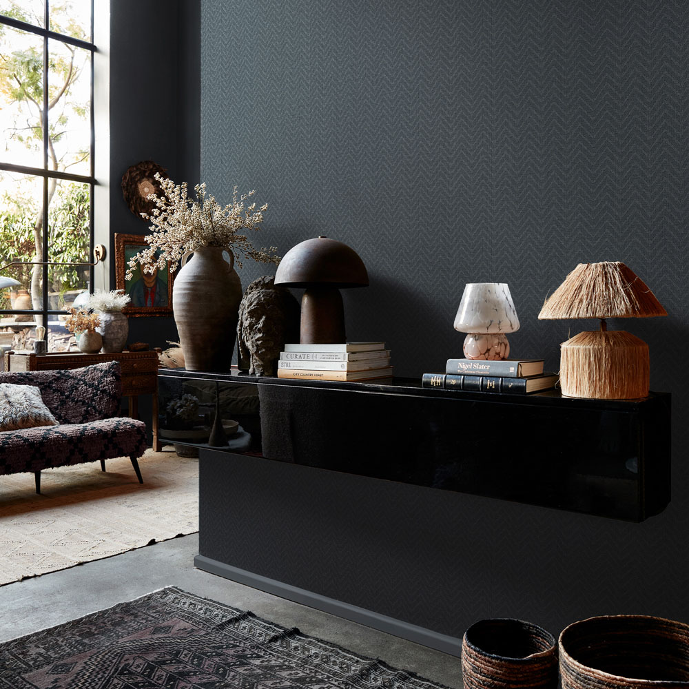 Abigail Ahern Herringbone Weave Dusk Wallpaper Image 3