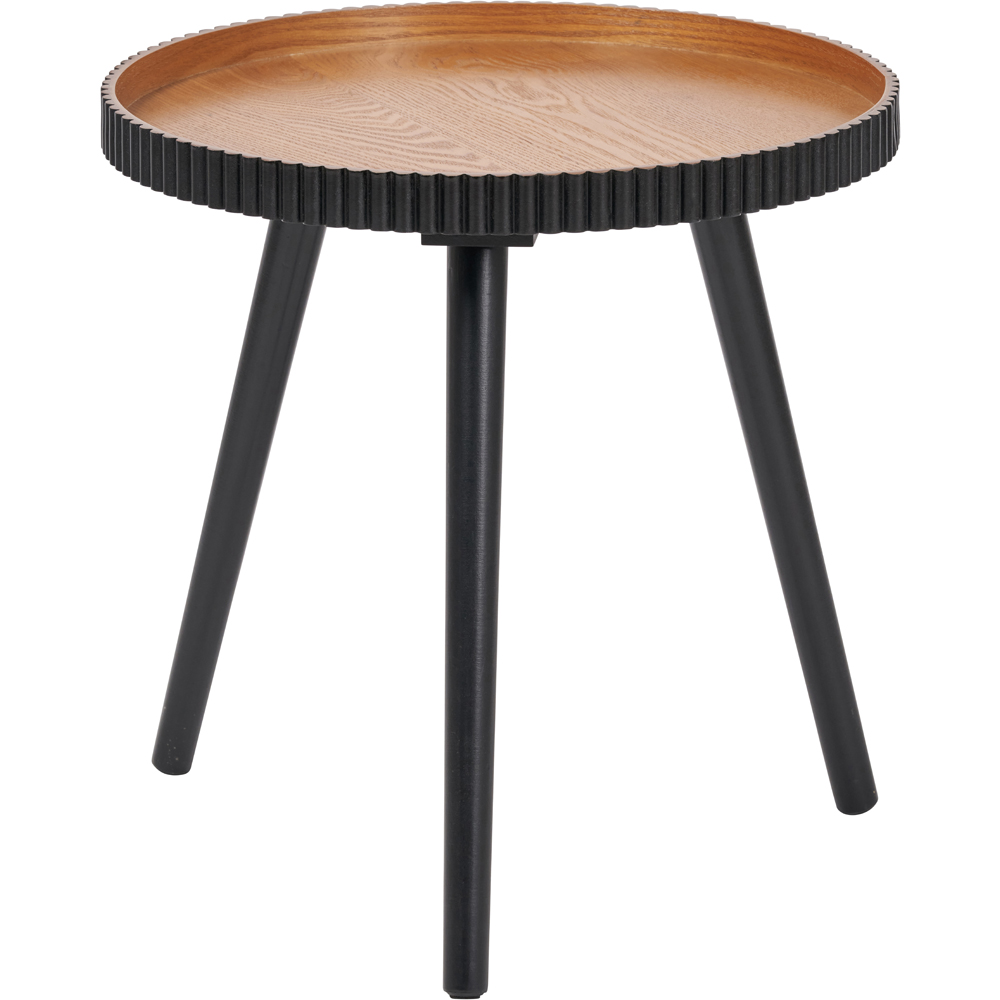 Pacific Lifestyle Hammond Natural and Black Pine Wood Side Table Image 2