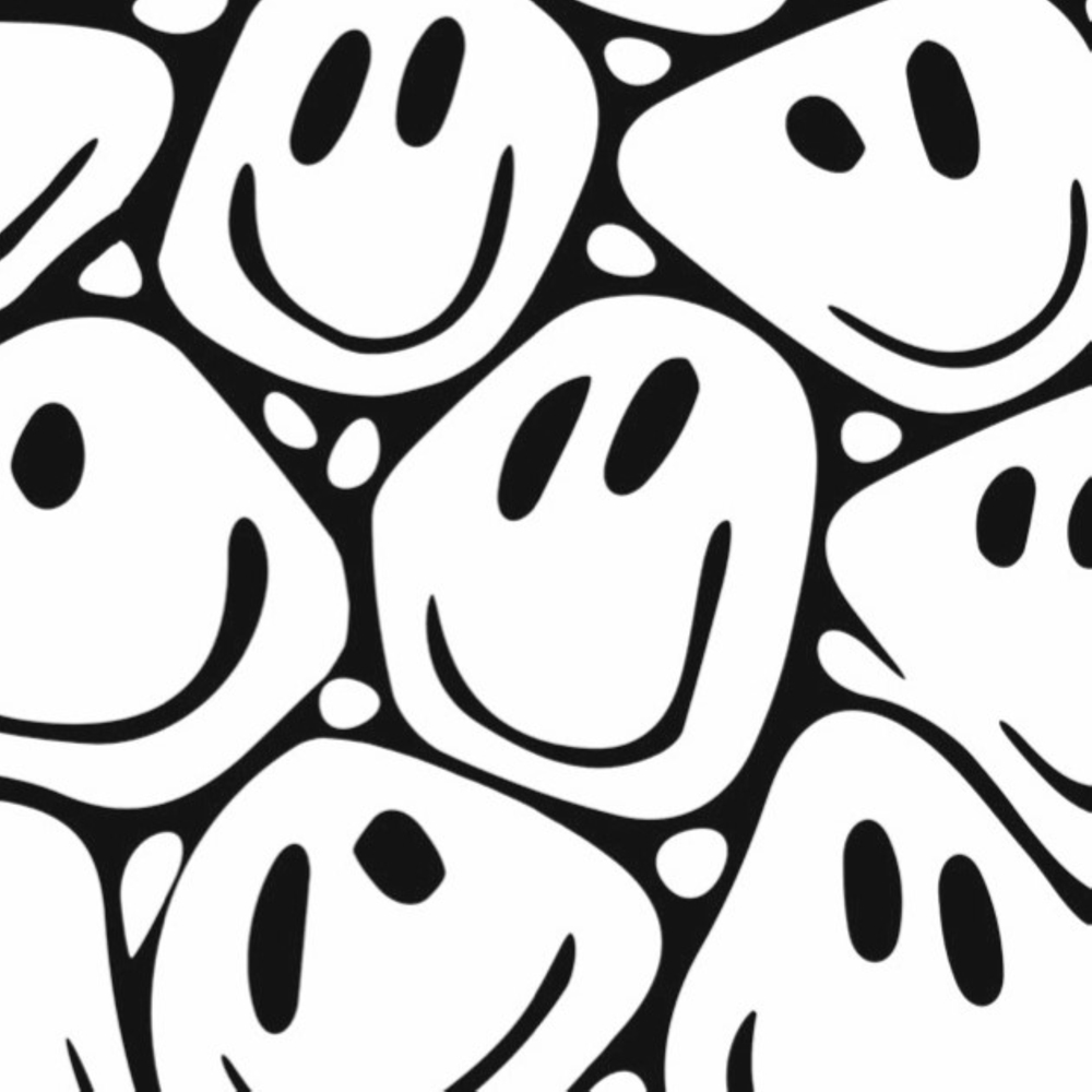 Grandeco Smiley Winky Faces Textured Black and White 3 Panel Wall Mural Image 2