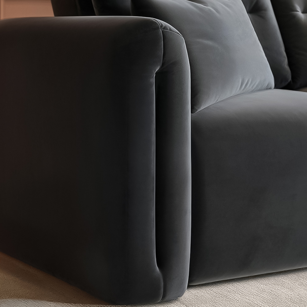 Solace+Co Mabel 2 Seater Grey Velvet Sofa Image 4