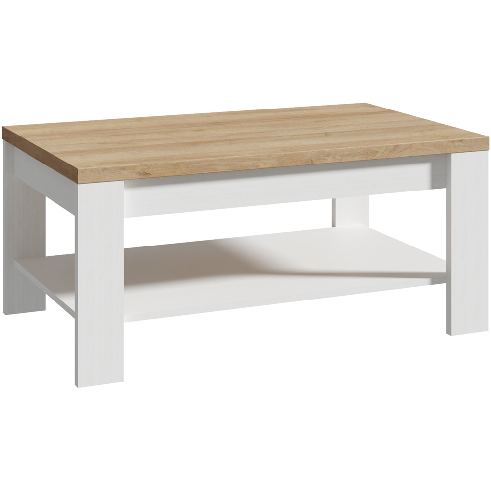 Florence Bohol White Riviera Oak Coffee Table Image 2