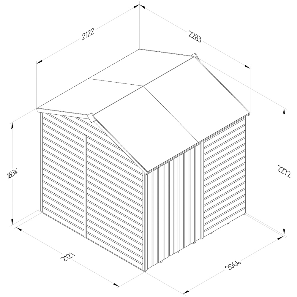 Forest Garden Beckwood 7 x 7ft Double Door Shiplap Apex Shed Image 9