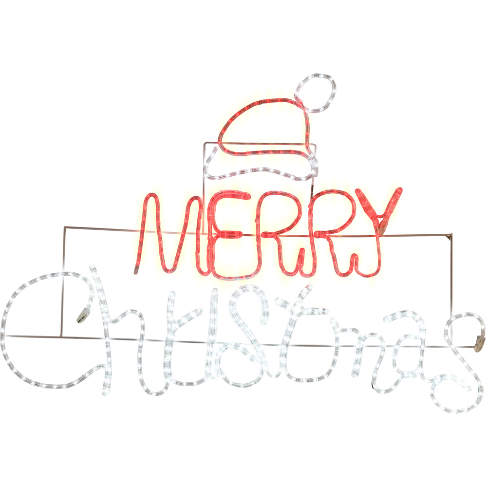 Red and White Merry Christmas Rope Light Image 2
