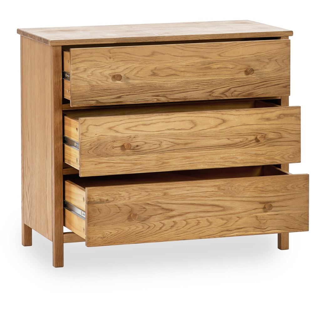 Julian Bowen Coxmoor 3 Drawer Oak Chest of Drawers Image 4