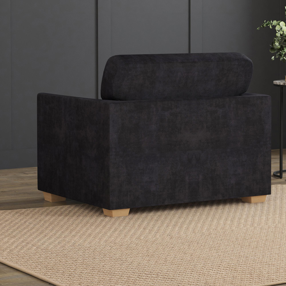 Modo Ebony Plush Velvet Fixed Back Armchair Image 8