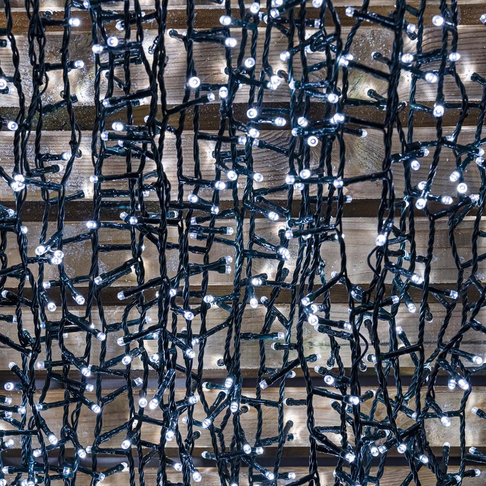 The Christmas Centre 1500 Bright White LED Multifunction Green Cable Compact String Light 37.5m Image 5