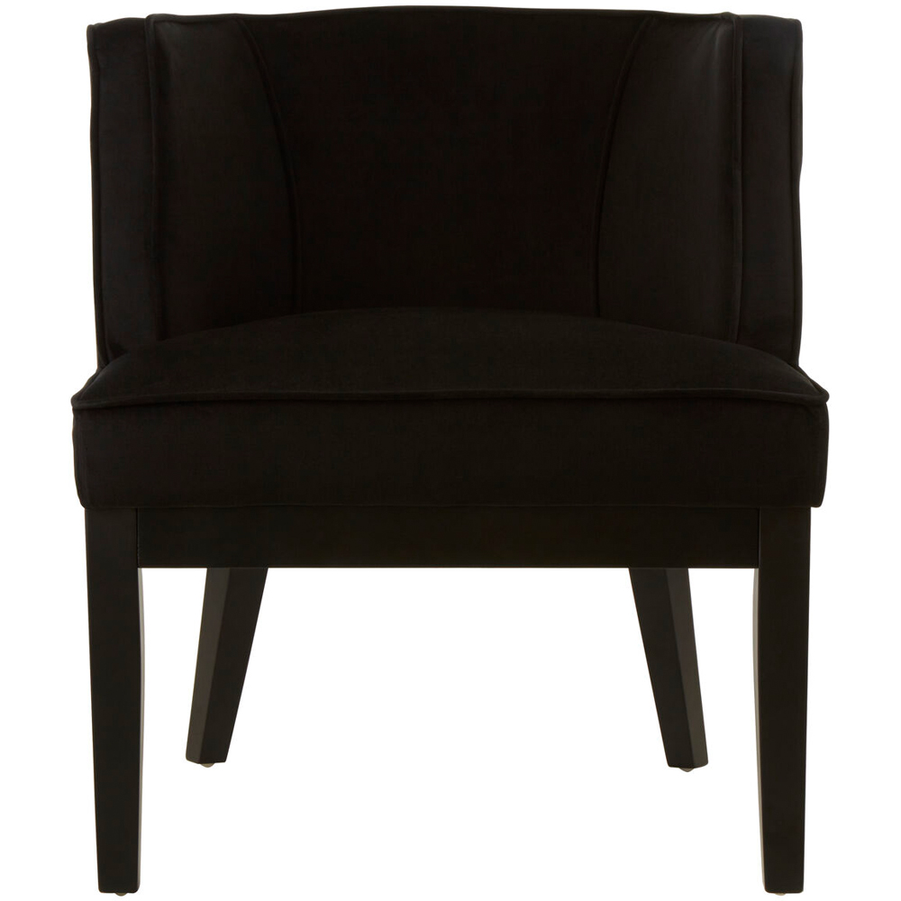 Premier Housewares Daxton Black Velvet Curved Back Chair Image 5