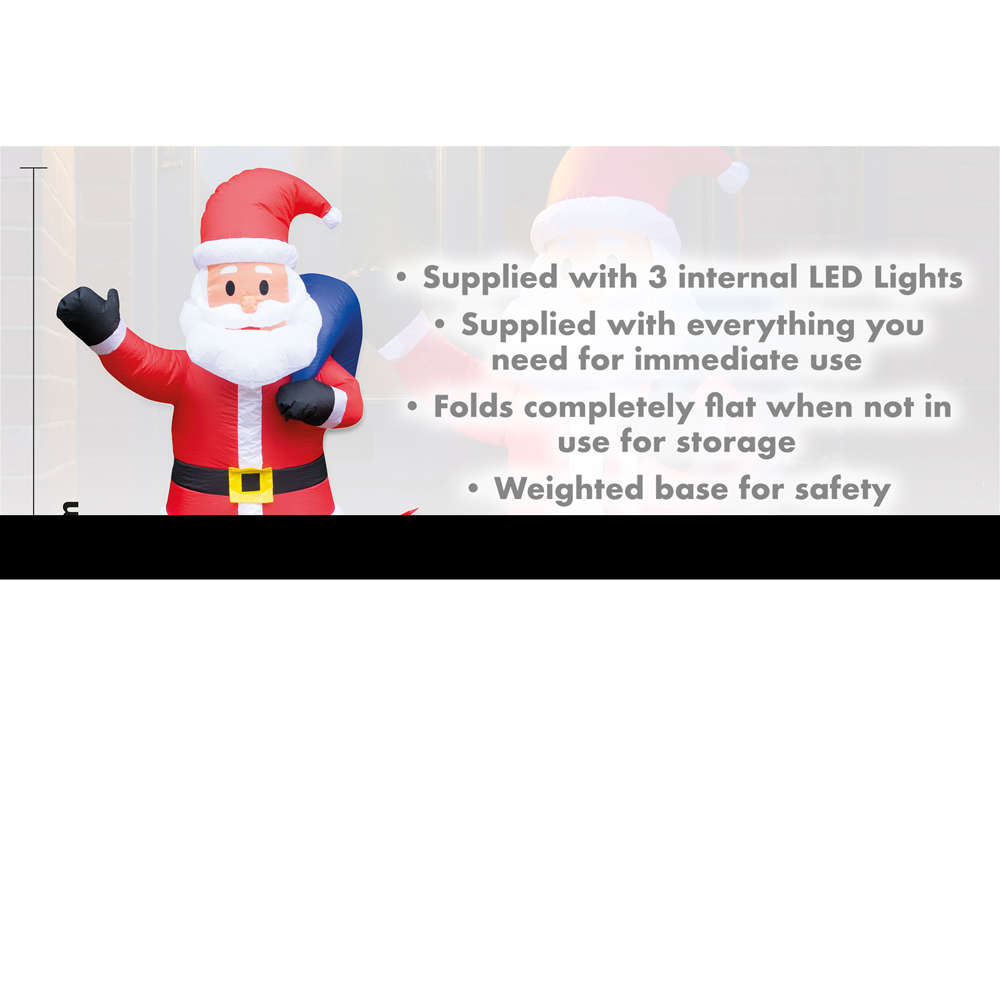 St Helens Inflatable Santa Claus with Presents Christmas Decoration 154cm Image 6