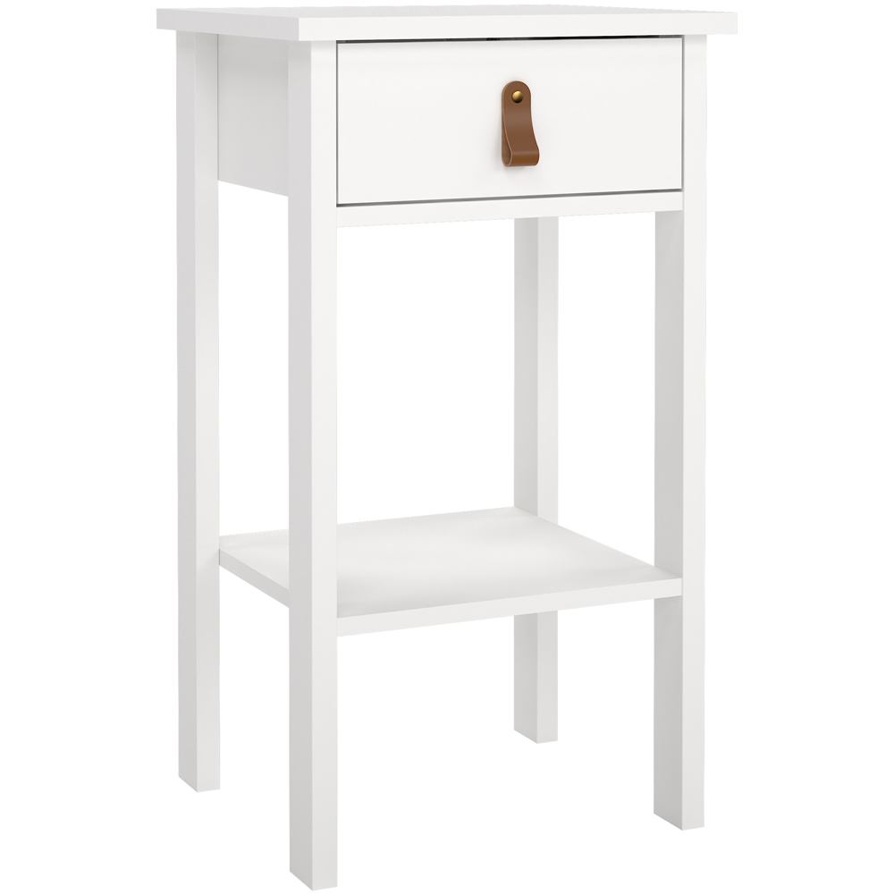 Florence Barcelona Single Drawer White Bedside Table Image 2