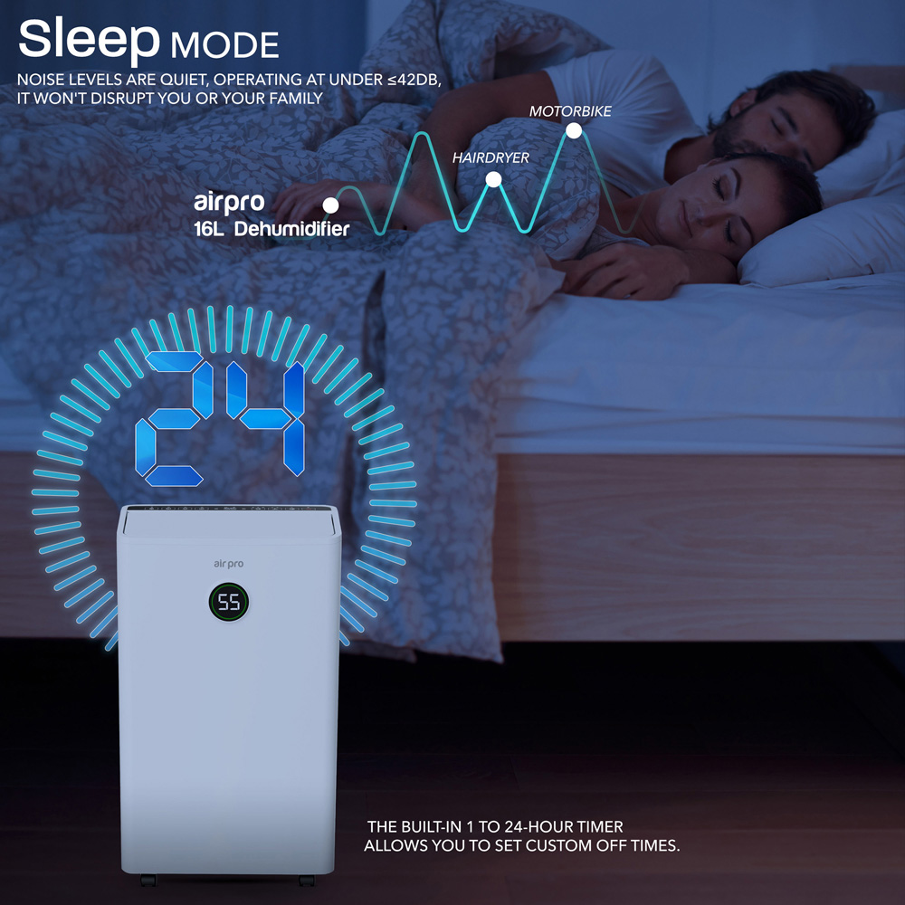 Air Pro White Portable Electric Digital Dehumidifier 16L Image 7
