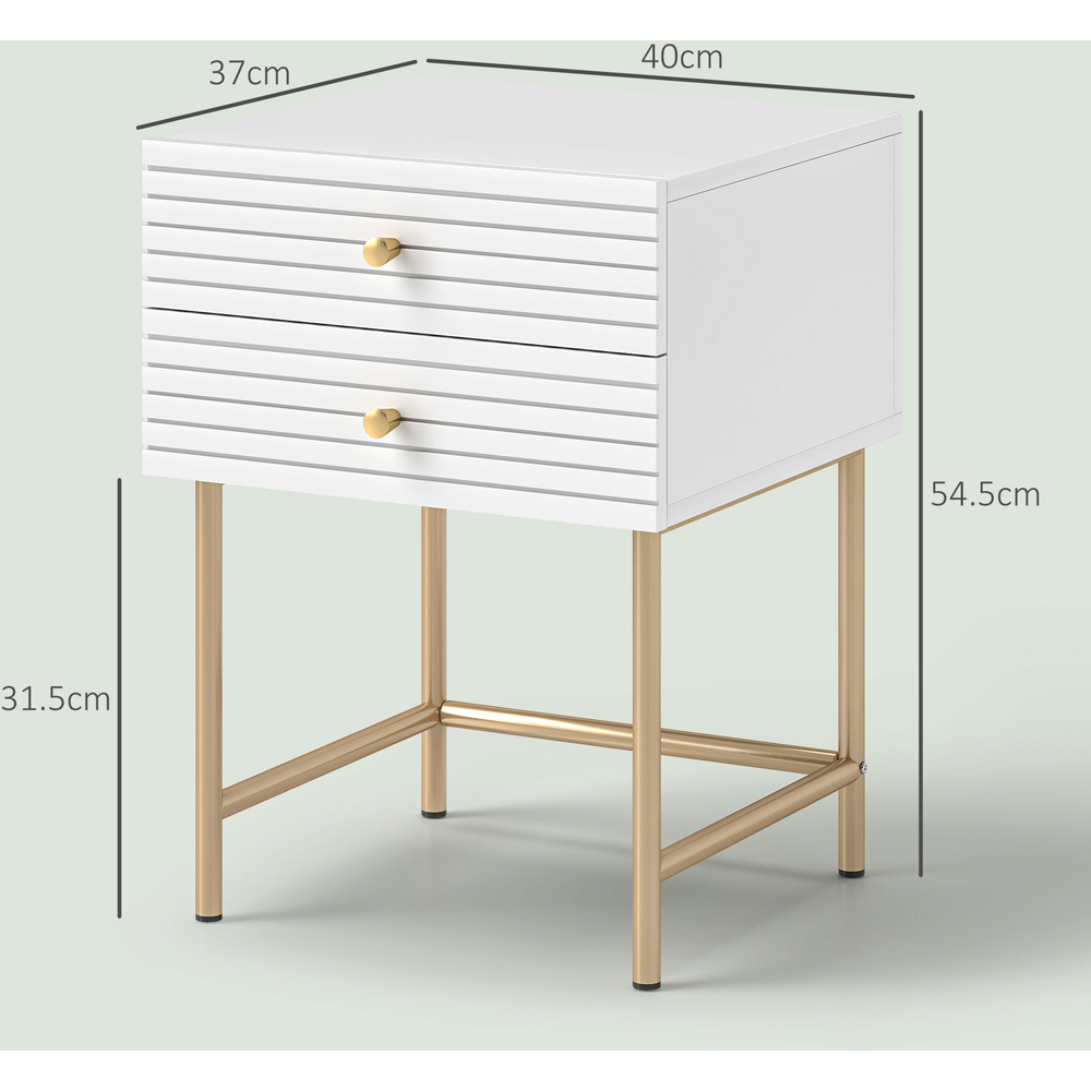 Portland 2 Drawer White Bedside Table Set of 3 Image 9