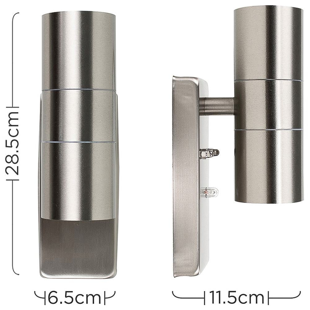 ValueLights Silver Outdoor Wall Up Down Light with Dusk till Dawn Sensor Image 8