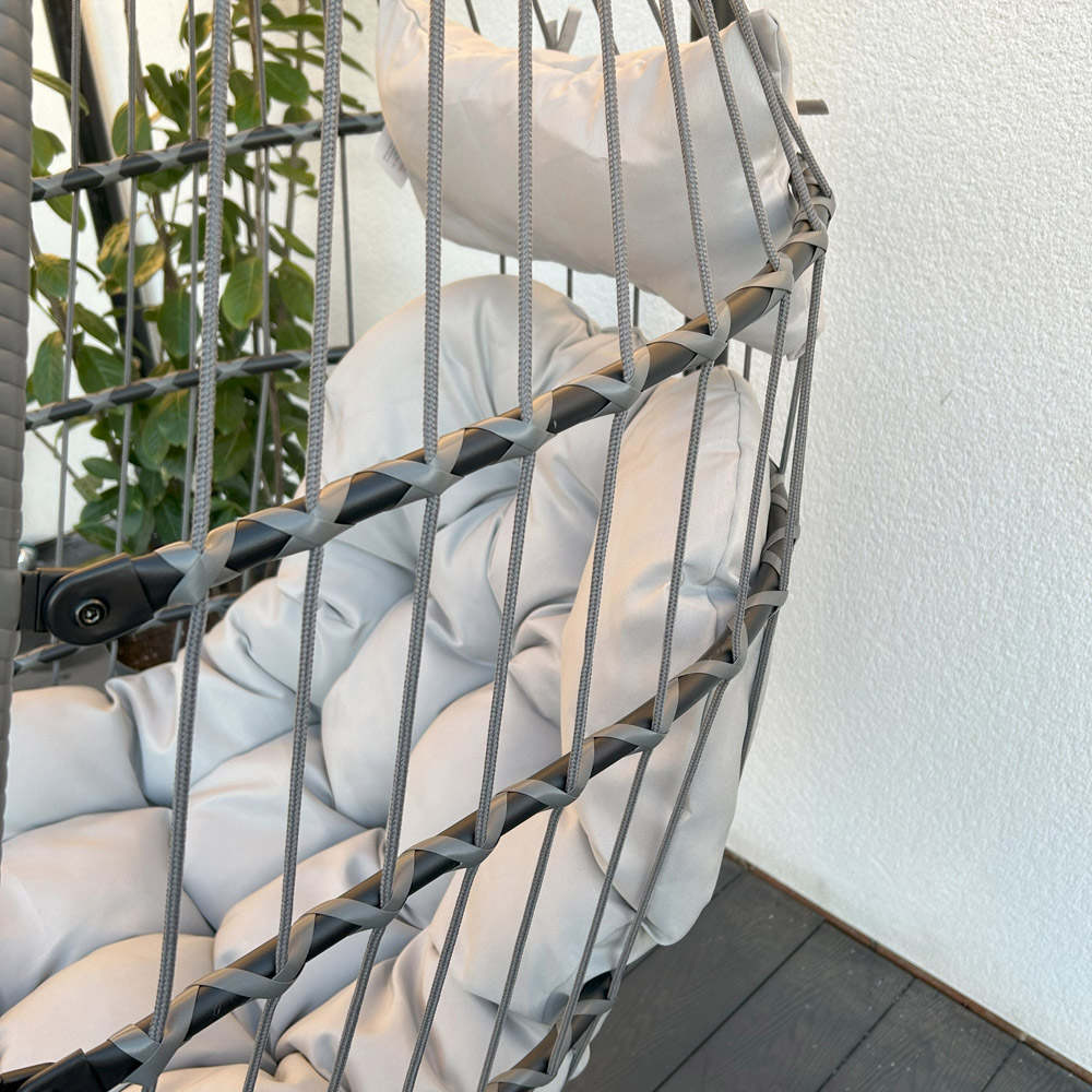 Outdoor Living Azura Grey Hanging Egg Chair Image 9