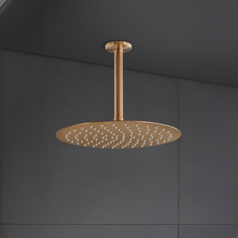 Duravit Brushed Bronze Ceiling Shower Arm 200mm Image 4