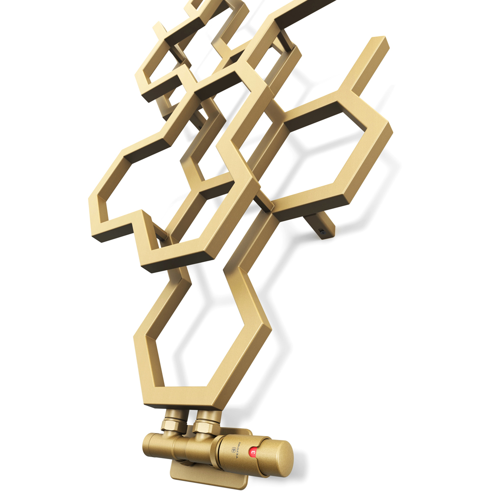 Terma Hex 1180 BTU Brass Radiator 1220 x 486mm Image 5