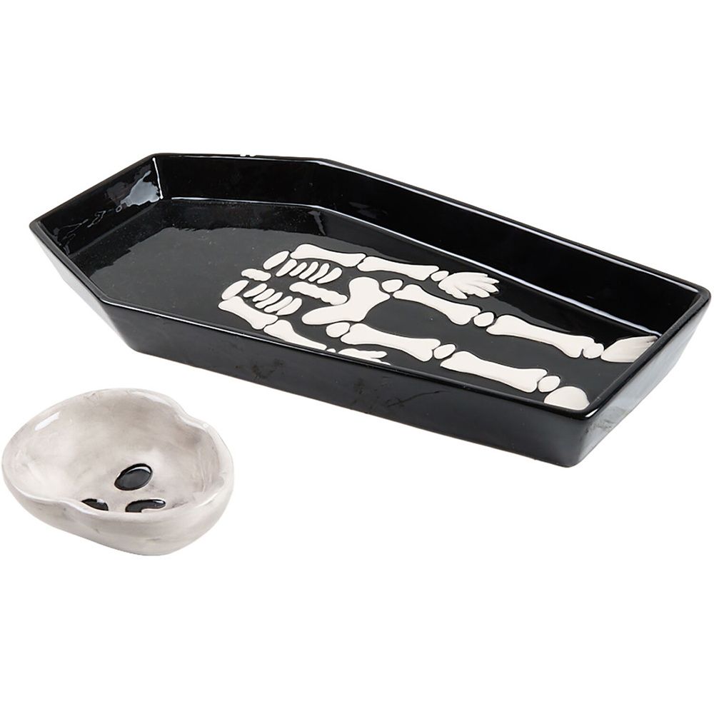 Skeleton Serving Plate with Bowl Black Image 6