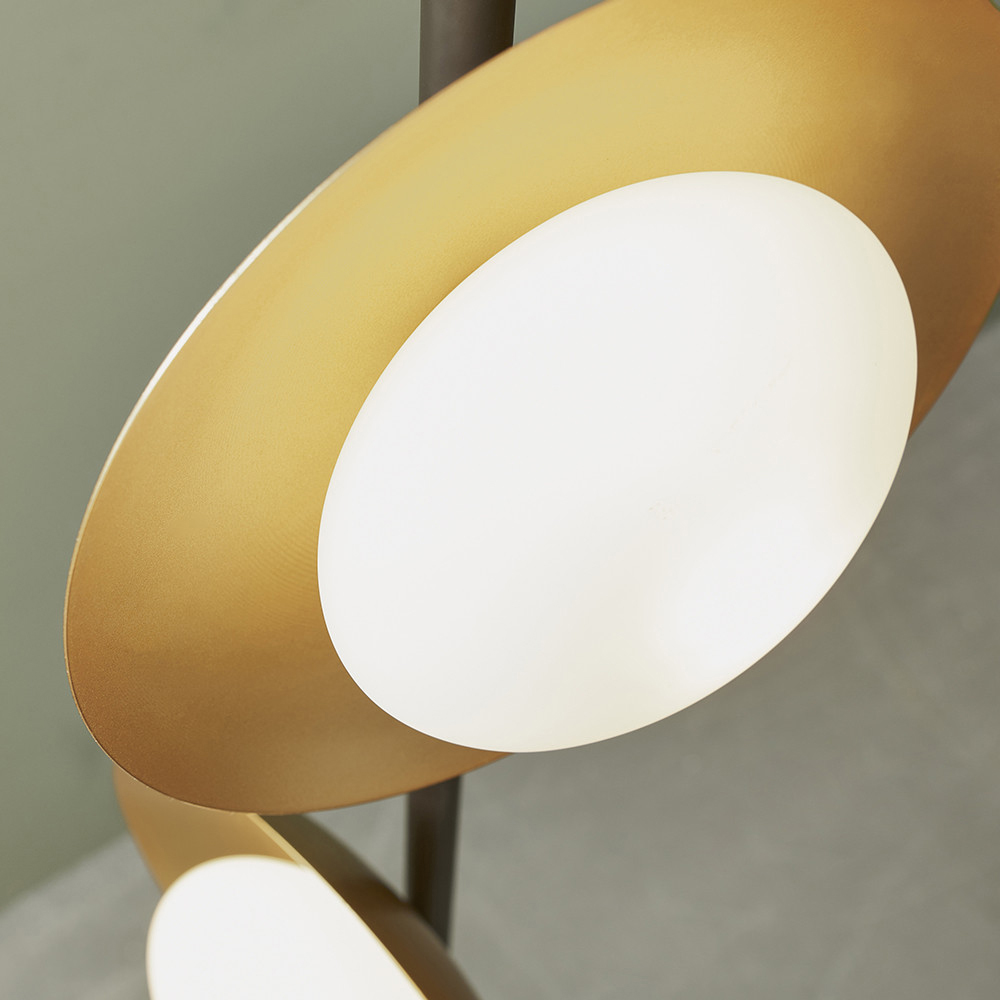 Merano Tivoli Gold and Dark Bronze 3 Light Floor Lamp Image 4