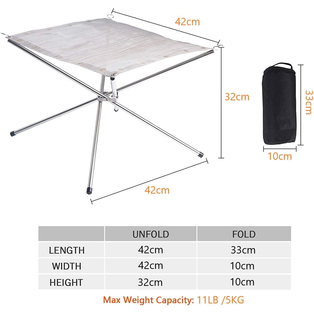 Shatchi Foldable Outdoor Camping Fire Pit with Carry Bag Image 8