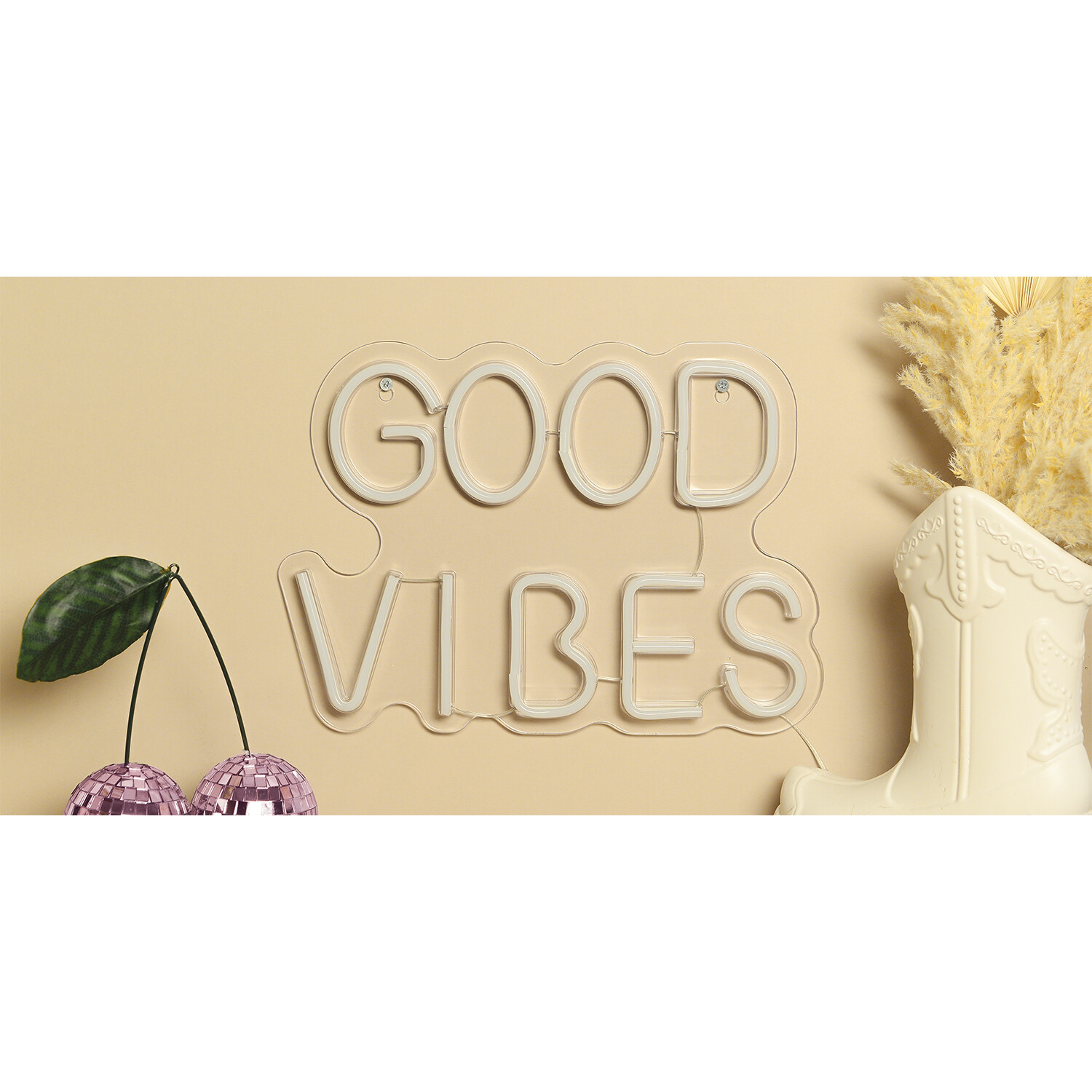 Pink Good Vibes Neon Sign Light Image 3