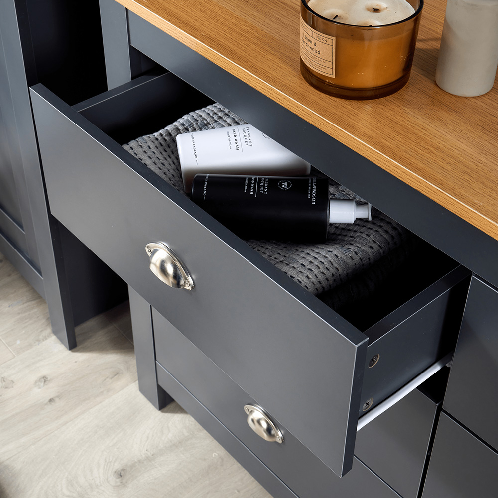 Home Source Camden 6 Drawer Graphite Chest of Drawers Image 4