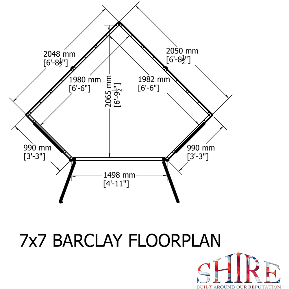 Shire Barclay 7 x 7ft Double Door Traditional Summerhouse Image 8