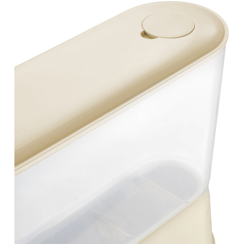 Living and Home 10kg Cream White Airtight Grain Dispenser Image 3