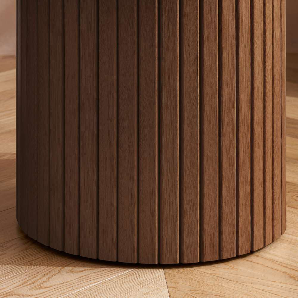Birlea Axel Walnut Round Fluted Side Table Image 6