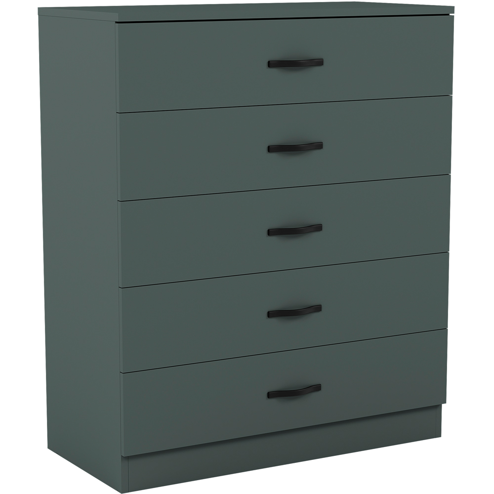 Vida Designs Riano 5 Drawer Jasper Green Chest of Drawers Image 2