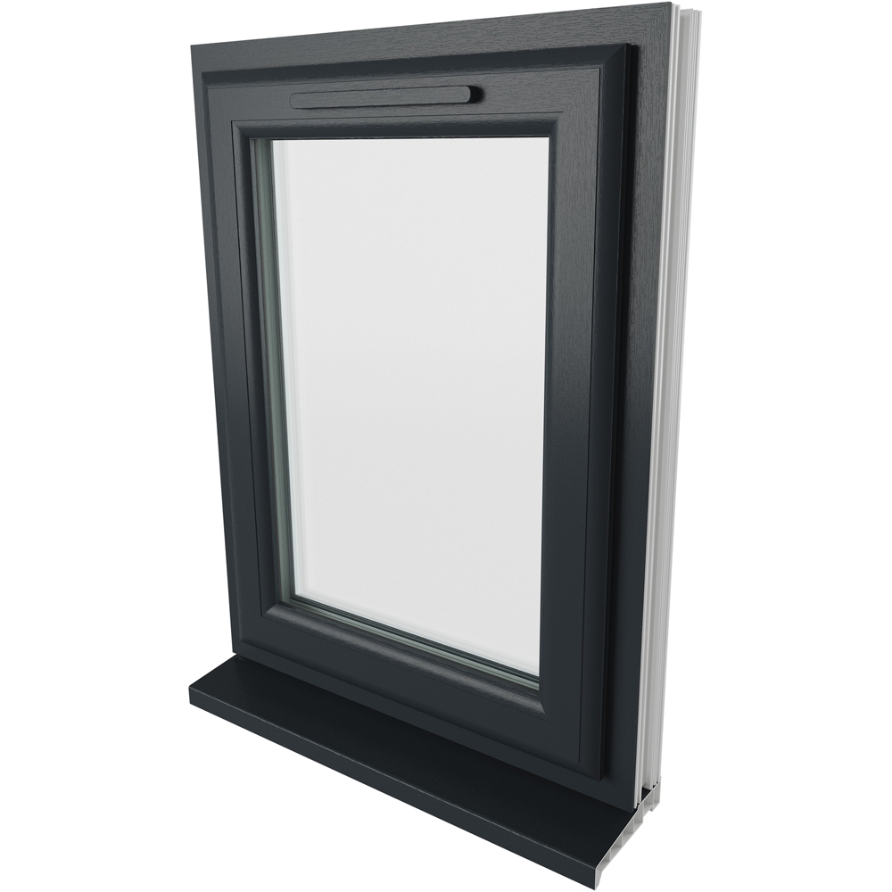 Crystal uPVC Double Glazed Window Right Hand Side Hung Grey White Clear Glass 610x820mm Image 9