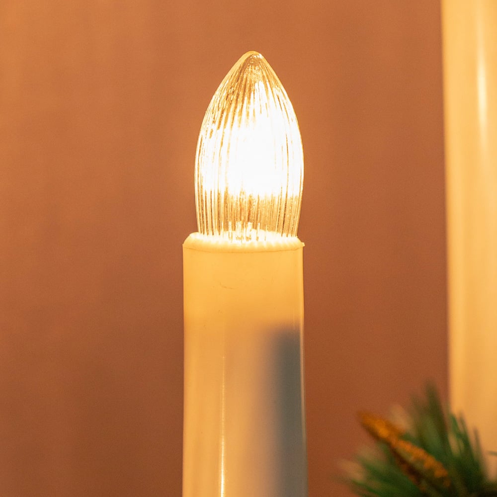 The Christmas Workshop 7 LED Pine Wooden Candle Bridge Light Image 2