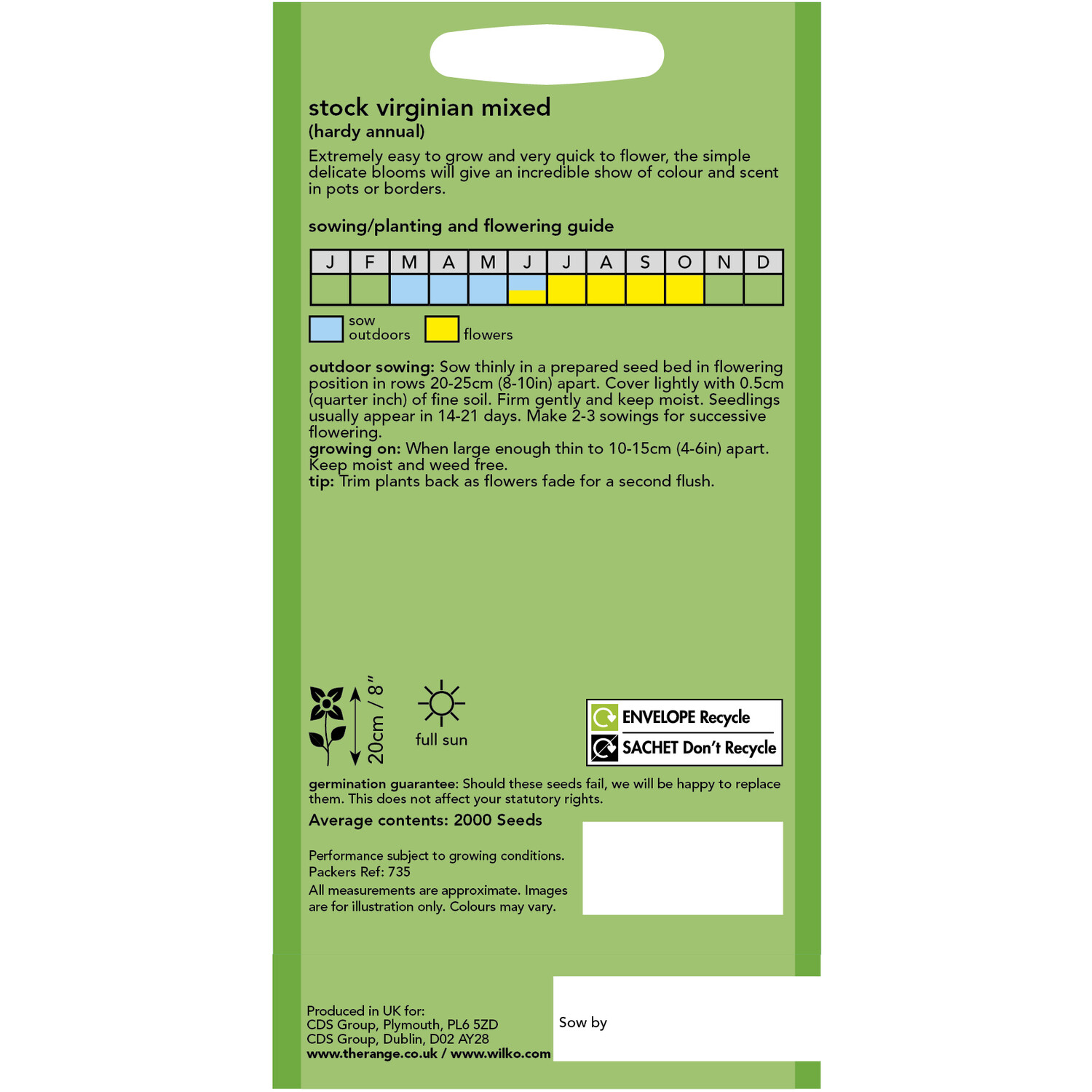 Wilko Stock Virginian Mixed Seeds Image 2