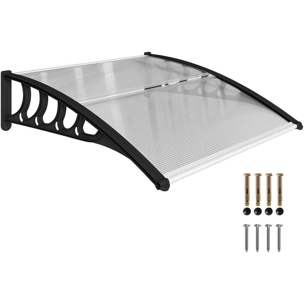Outsunny Clear Window and Door Canopy Awning 1.03 x 0.965m Image 2