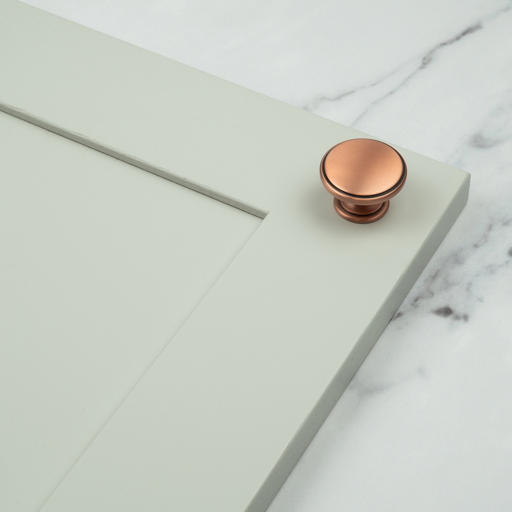 Handle & Home Brushed Copper Cabinet Knob 38mm Image 2