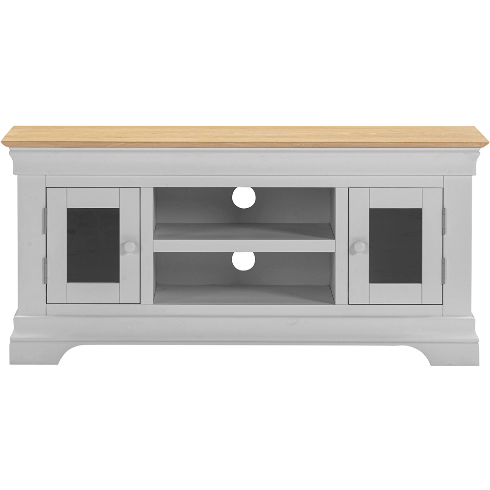 Seconique Bordeaux Pebble Grey and Oak Small TV Stand Image 3