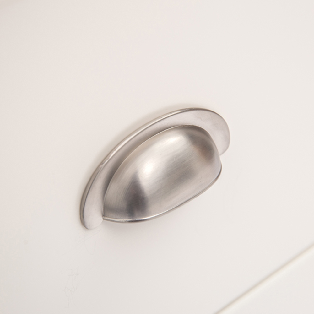 Cabinet Bits Tropea 4 Drawer Off White Chrome Cup Handle Chest of Drawers Image 7